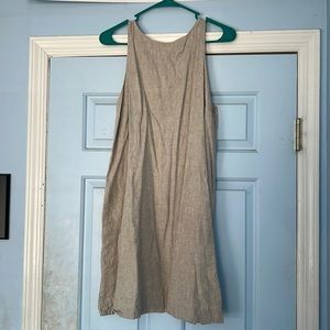Abercrombie and Fitch Taupe Linen Dress with Pockets